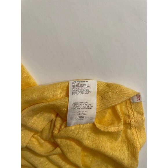 Derek Rose mustard yellow linen scoop neck tee - Picture 4 of 4